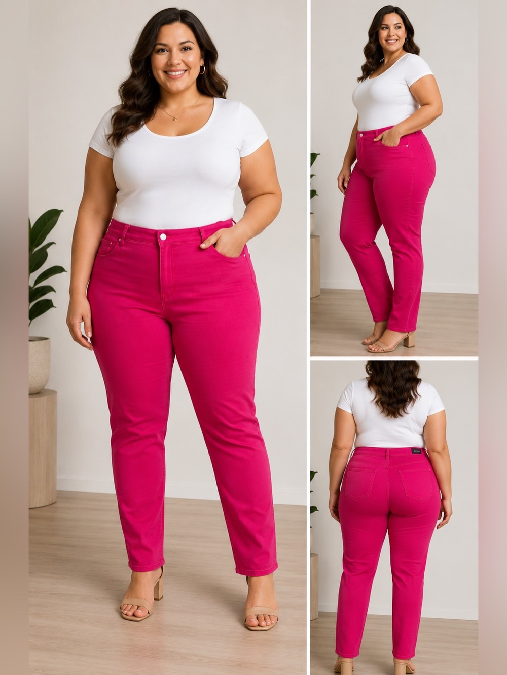 Celebrity Pink Dare You Colors Skinny Jeans Festive Fuchsia Size 18 NWT
